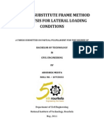 Study of Substitute Frame Method of Analysis for Lateral Loading Conditions
