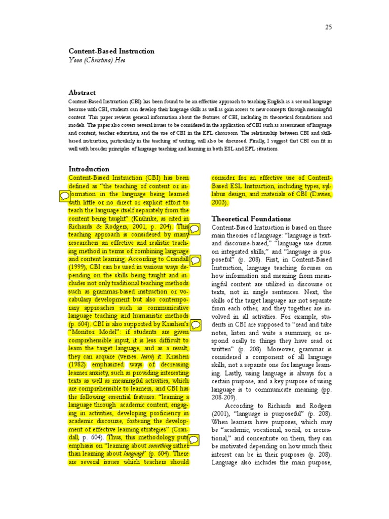 CBI. Paragraphs PDF English As A Second Or Foreign Language