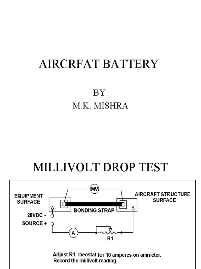 Aircraft Battery Millivolt Drop Test | PDF | Electric Vehicle ...