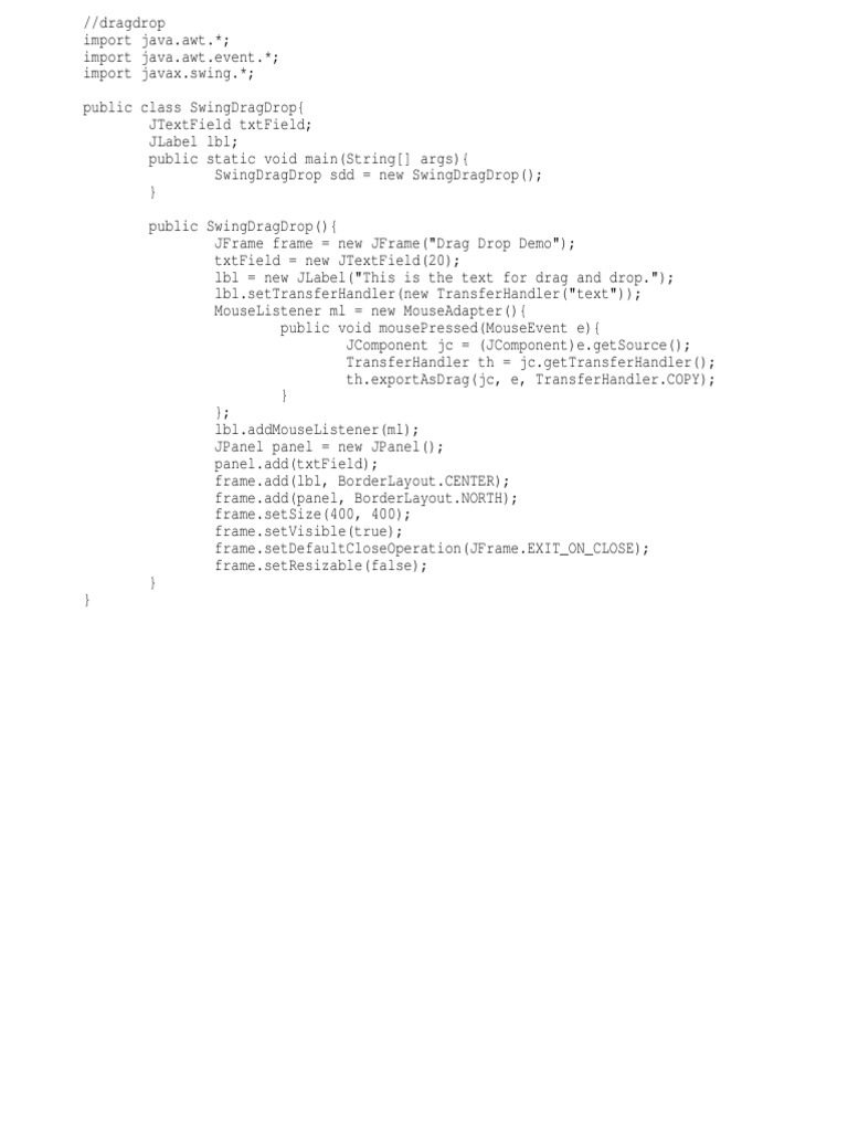 Swing Drag Drop | PDF | Computers | Technology & Engineering