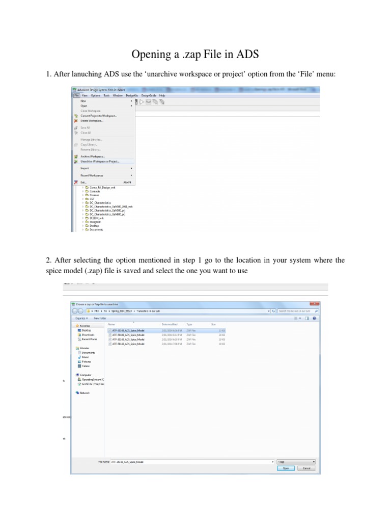 How to Open a .zap File in ADS | PDF