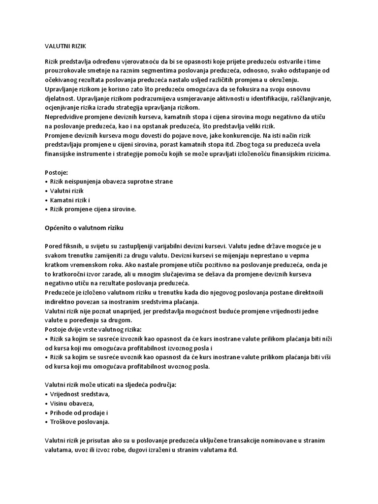 Valutni Rizik | PDF
