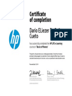Certificado de Finanzas de HP