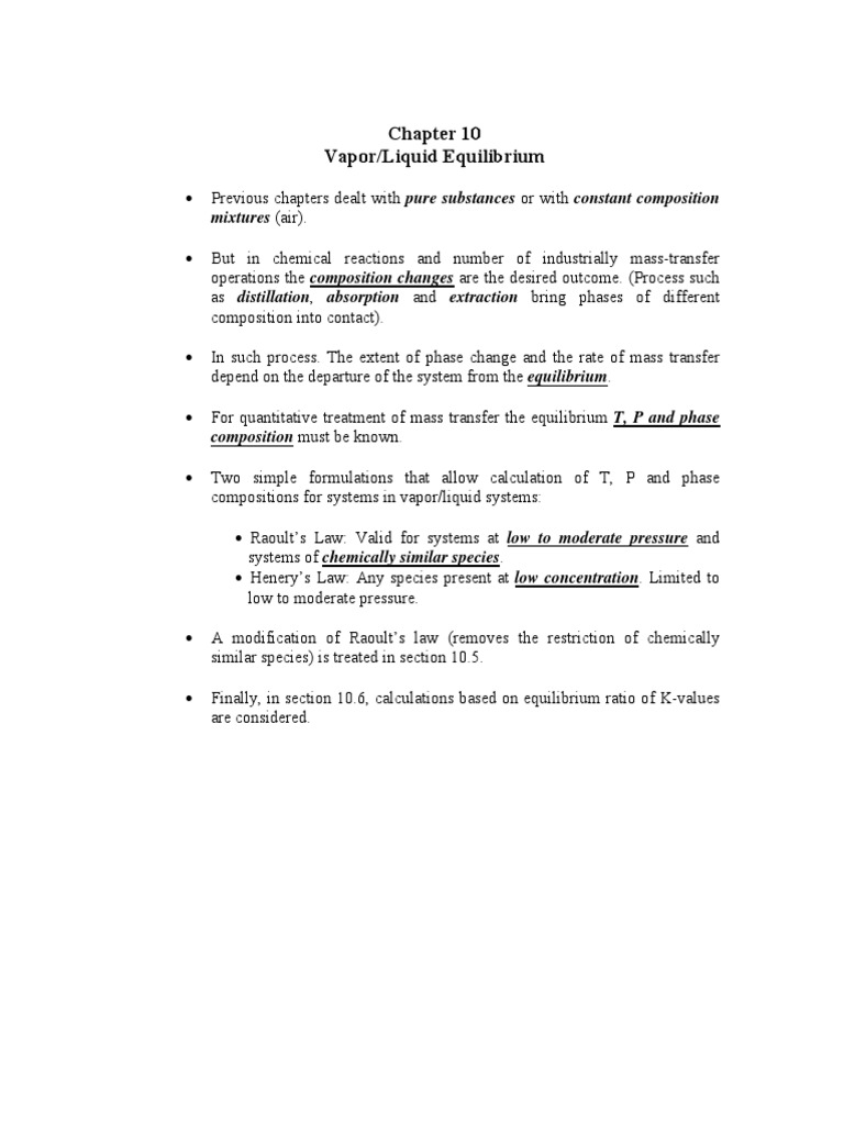 Vapor-Liquid Equilibrium Principles | PDF | Phase (Matter) | Distillation
