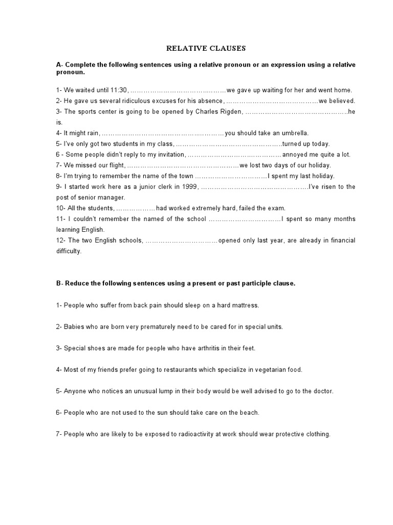 Relative Clauses | PDF