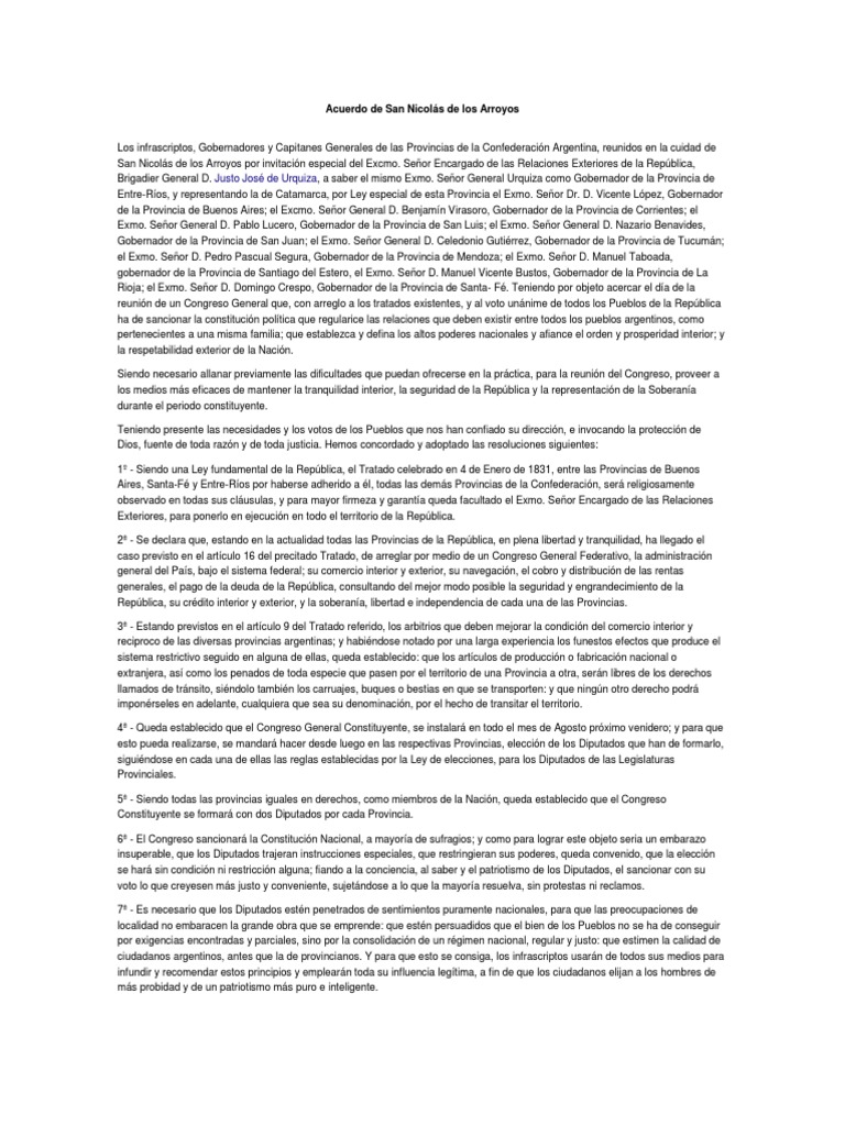 Acuerdo de San Nicolás de los Arroyos
