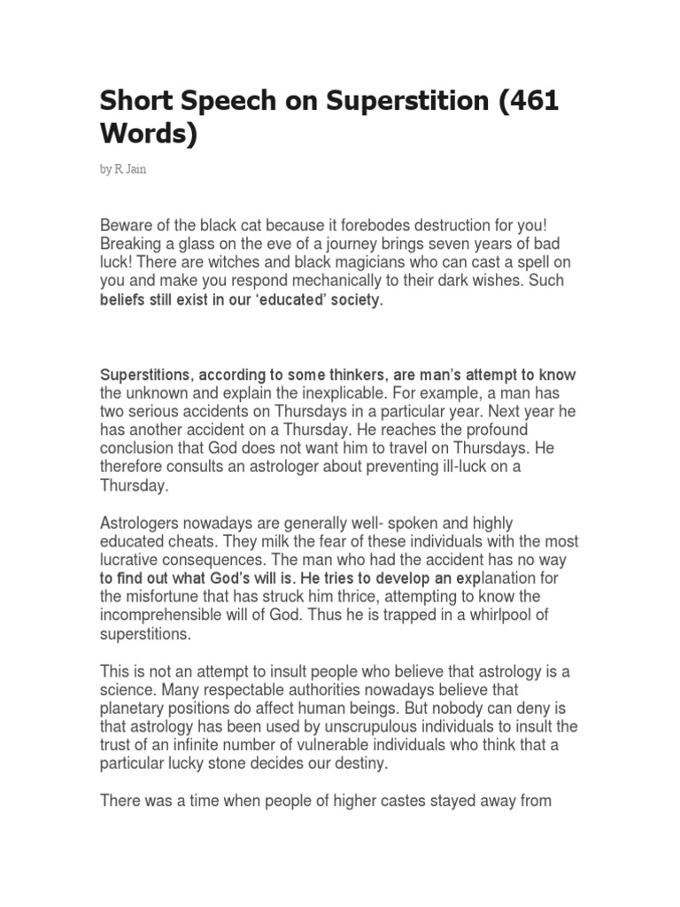 Article on superstition picture