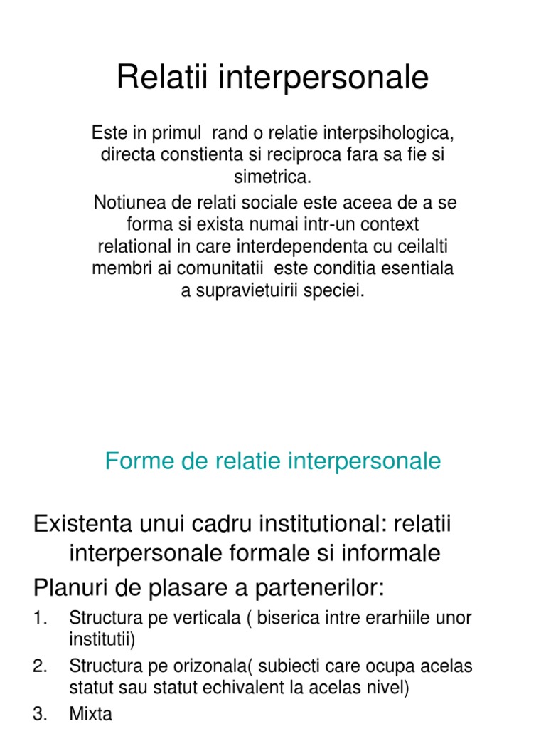 Relatii Interpersonale | PDF