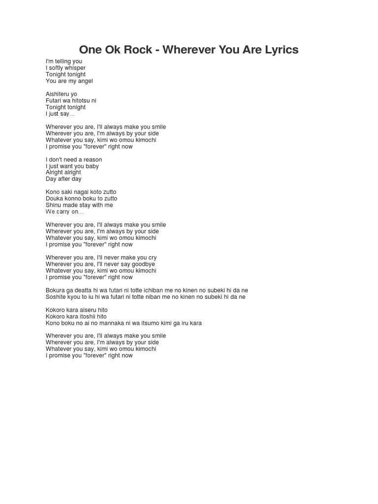 one-ok-rock-wherever-you-are-lyrics-pdf-leisure