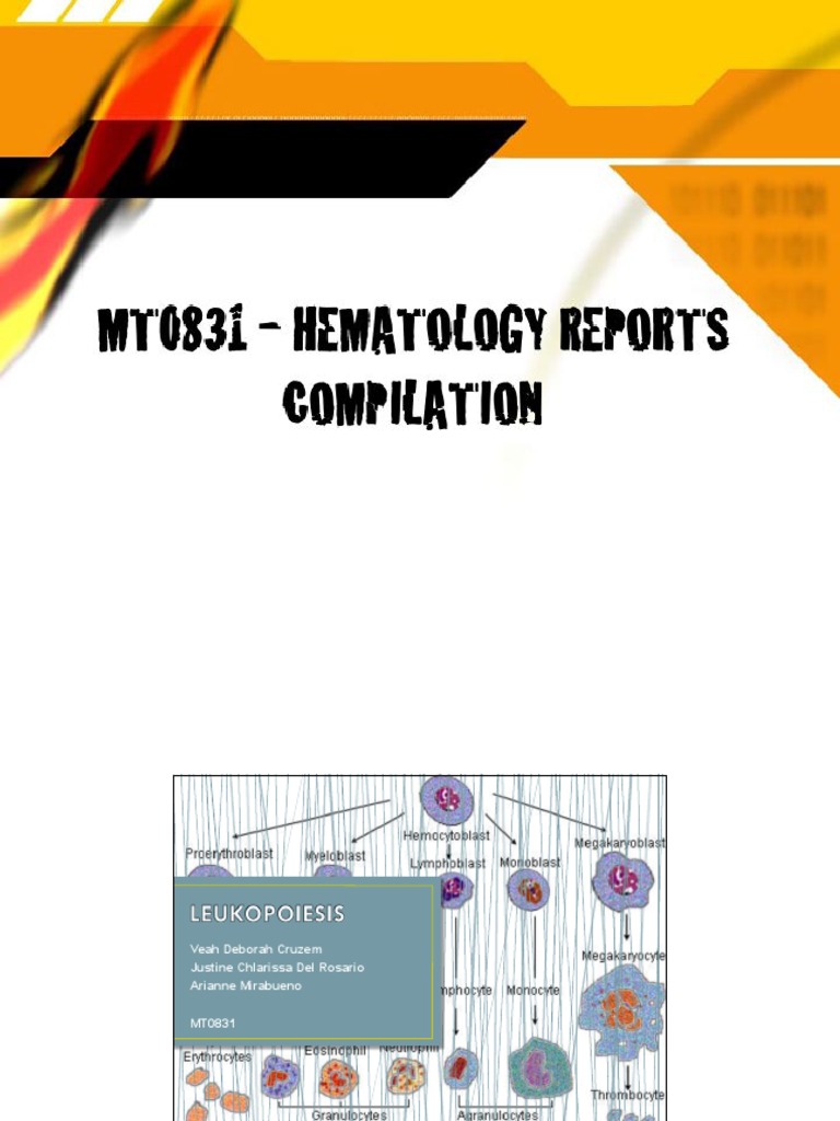 MT0831 Complete Hematology Report Compilation | PDF
