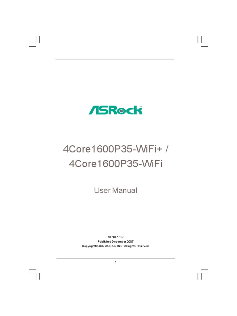 Asrock Motherboard Manual PDF Digital Technology Digital Electronics