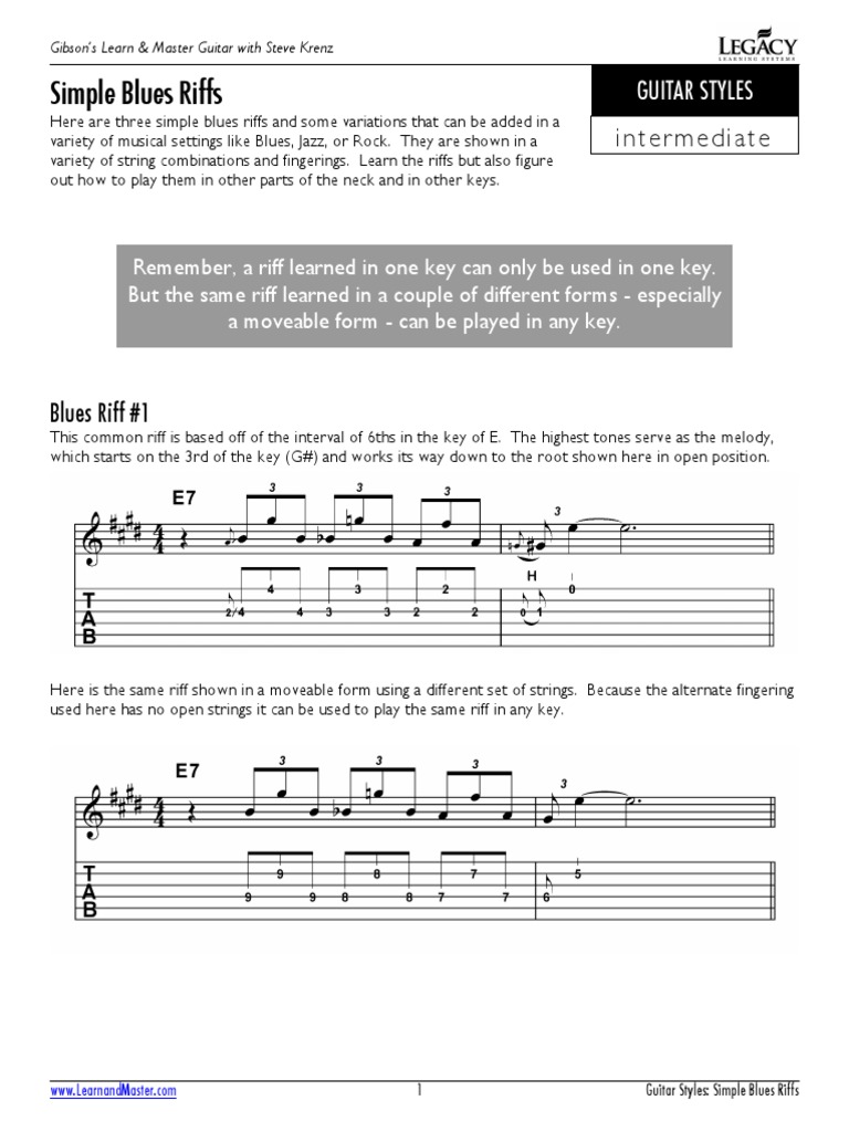 Simple Blues Riffs | PDF | Art