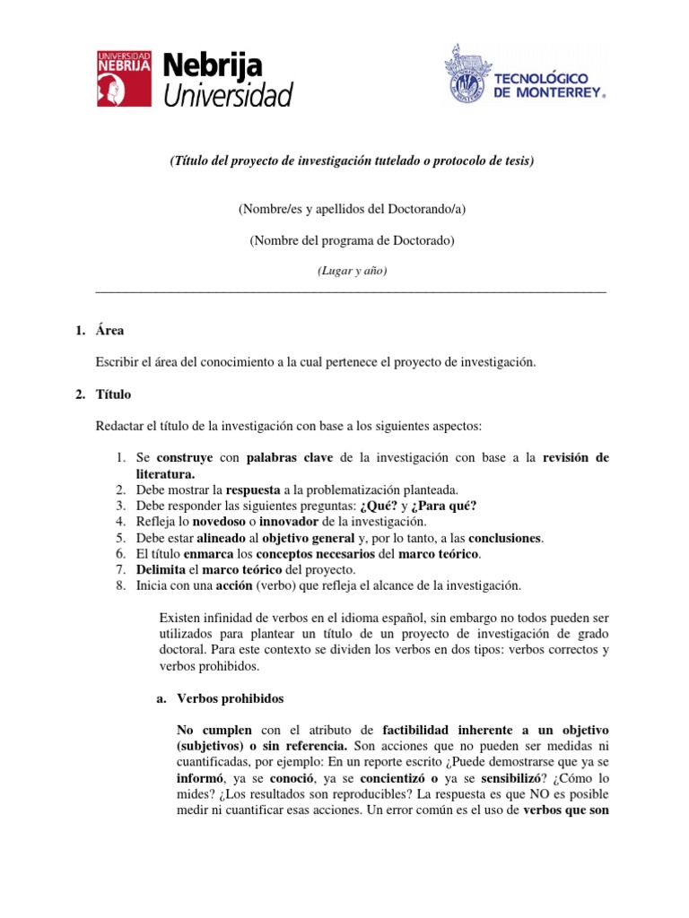 Formato de Protocolo - Tec de Monterrey | PDF