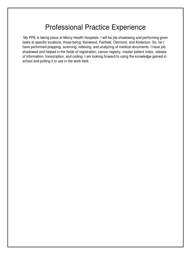 Professional Practice Experience | PDF