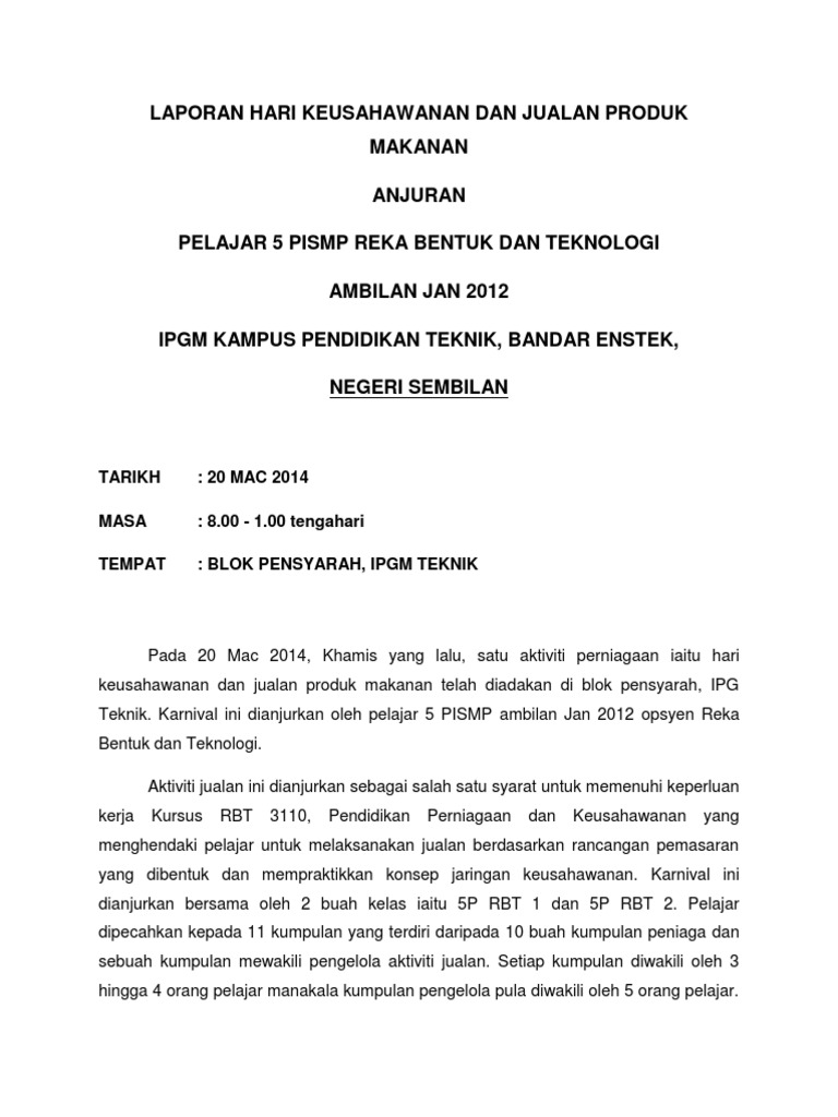 Laporan Hari Keusahawanan