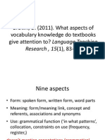 Brown, D. (2011) - What Aspects of Vocabulary Knowledge Do Textbooks Give Attention To? Language Teaching