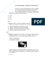 1 Lista de Exercícios - 2º Ano Do Ensino Médio - 3º Bimestre - Escola Espaço Livre