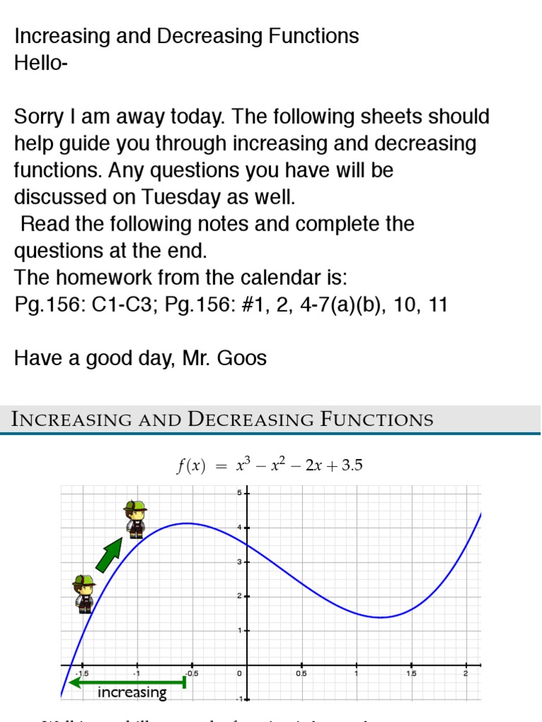 Increasing Decreasing Functions | PDF | Mathematical Relations ...