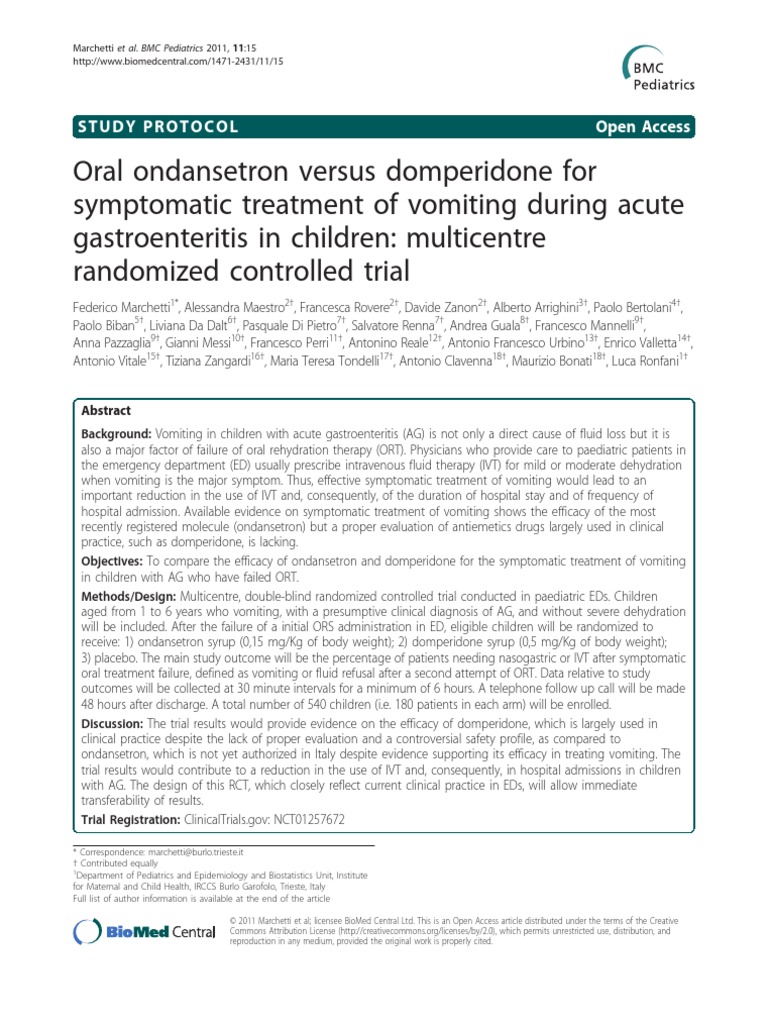 Oral Ondansetron Versus Domperidone For Symptomatic Treatment of