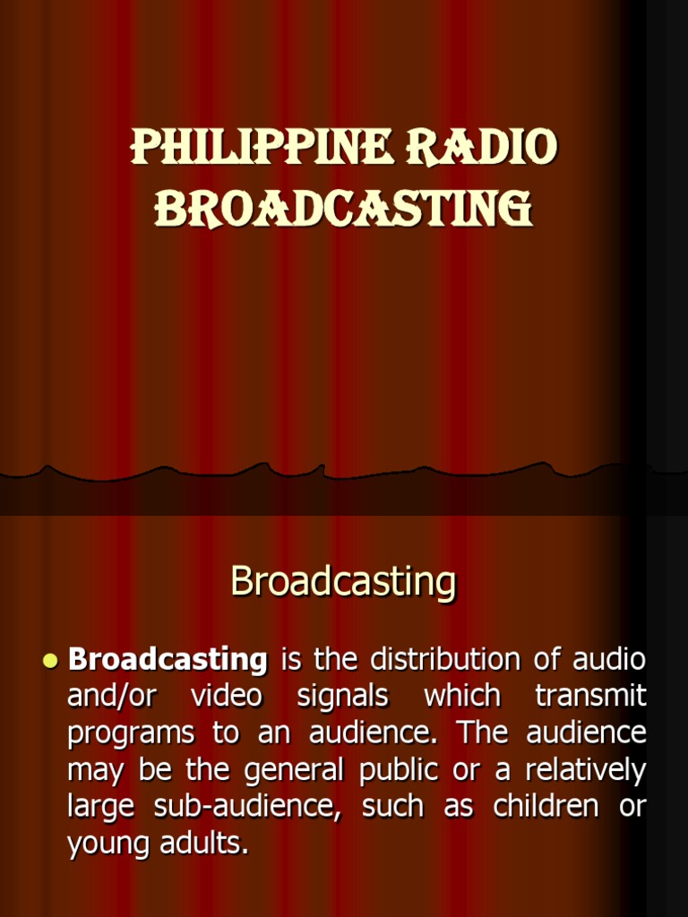 Philippine Radio Broadcasting PDF Frequency Modulation Broadcasting