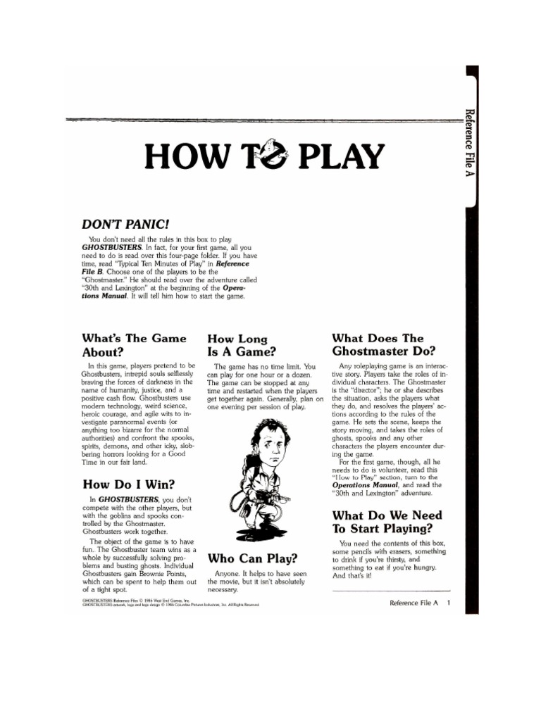 Ghostbusters RPG Reference Materials | PDF