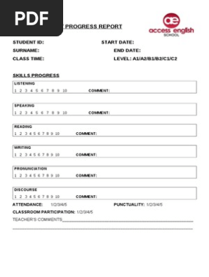 Student Progress Report
