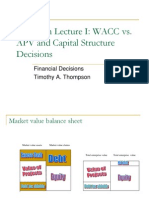 Valuation Lecture I: WACC vs. APV and Capital Structure Decisions