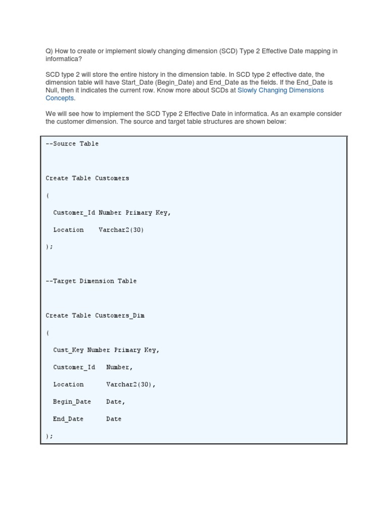 Slowly Changing Dimensions Concepts PDF Sql Information Retrieval