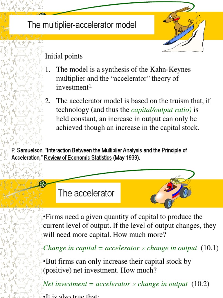 The multiplieraccelerator model capital/output ratio) Output