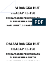 Dalam Rangka Hut Cilacap Ke