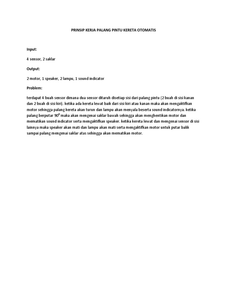 Prinsip Kerja Palang Pintu  Kereta Otomatis  Prinsip Kerja Palang Pintu  Kereta Otomatis