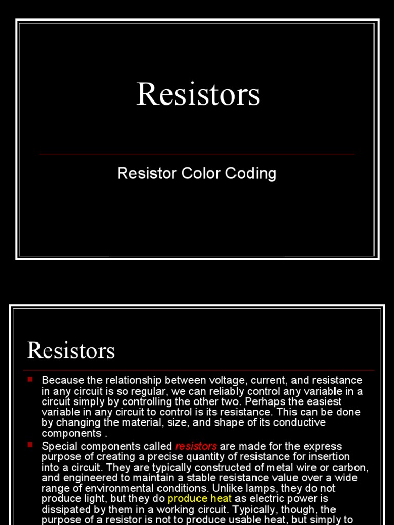 Resistors: Resistor Color Coding | PDF | Resistor | Printed Circuit Board
