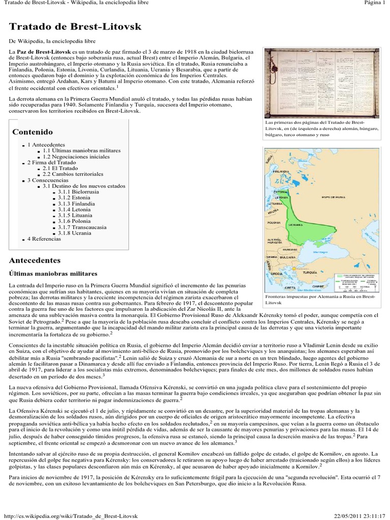 Tratado de Brest-Litovsk - Wikipedia, La Enciclopedia Libre | Polonia