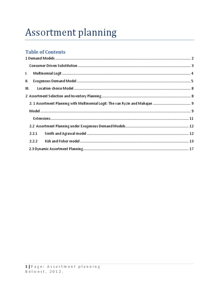 Assortment Planning 2 PDF PDF Inventory Retail