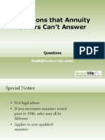 Questions that Annuity Sellers Can’t Answer