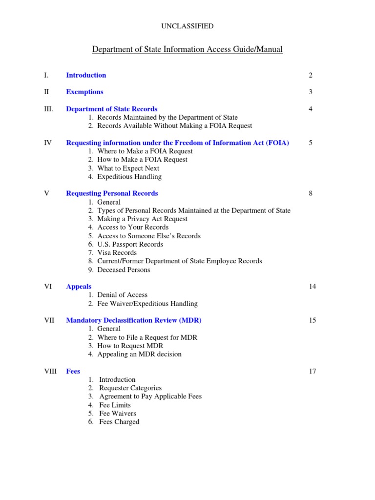 FOIA Request Guide for State Department | PDF | Freedom Of Information ...