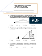 Matemática evaluación diagnóstica triángulo rectángulo alambre sombra edificio