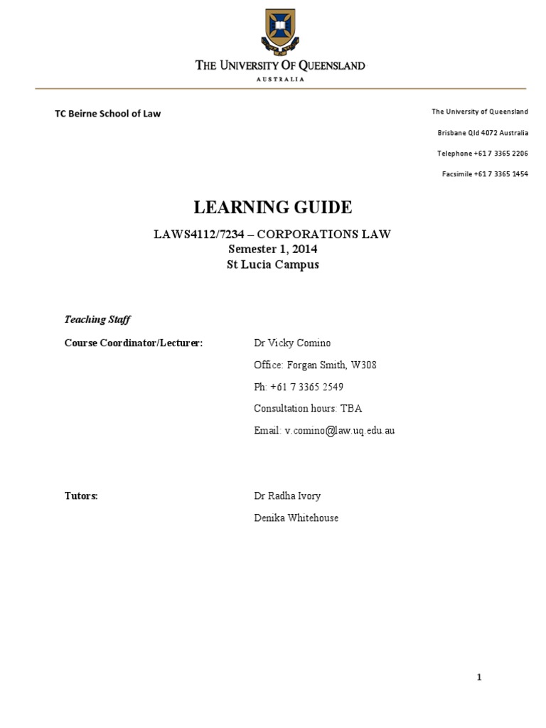 2014 Corporate Law Learning Guide | PDF | United Kingdom Insolvency Law ...