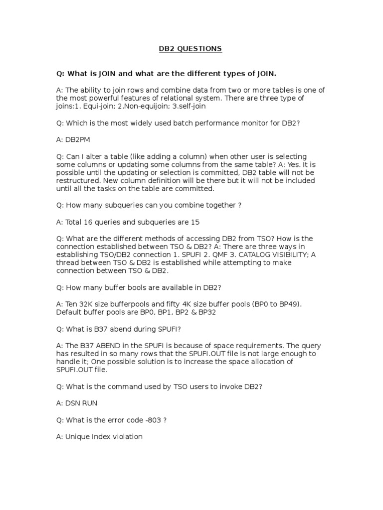 ITJOBSHUB DB2 Interview Questions | PDF