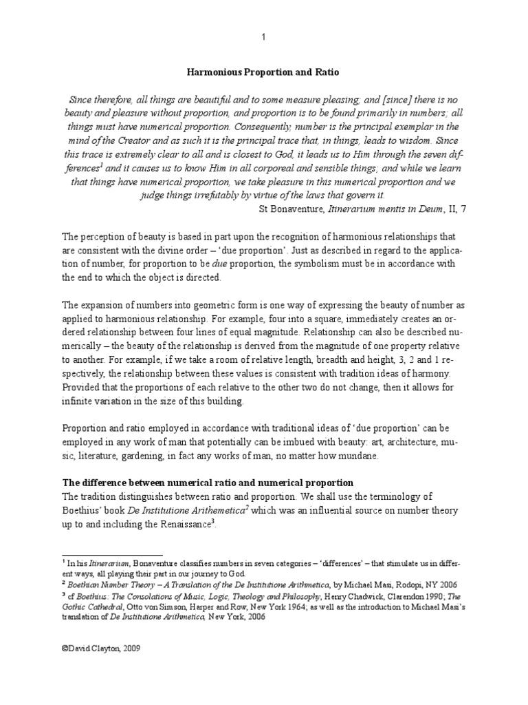 Harmonious Proportion and Ratio by David Clayton | PDF | Harmony | Ratio