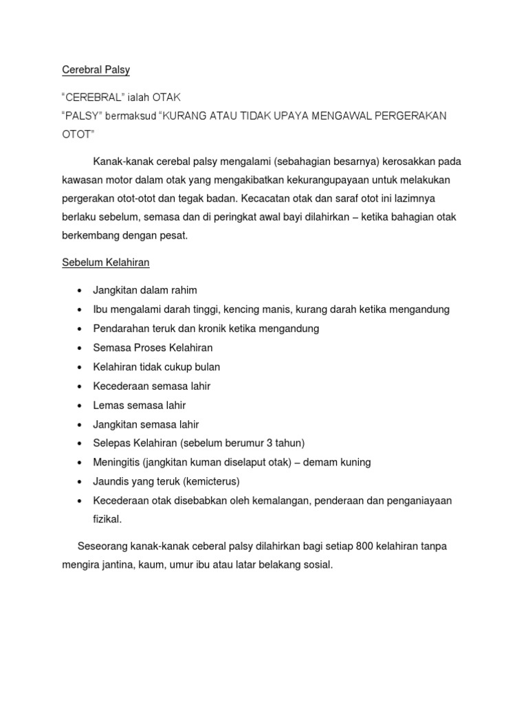 Pengenalan Cerebral Palsy