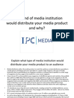 What Kind of Media Institution Would Distribute Your Media Product and Why?