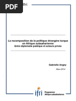 La recomposition de la politique étrangère turque en Afrique subsaharienne. Entre diplomatie publique et acteurs privés. Par Gabrielle Angey.