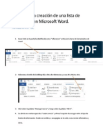 Pasos para La Creación de Una Lista de Referencias en Microsoft Word