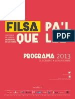 Programa Cultural FILSA 2013 Diagramado