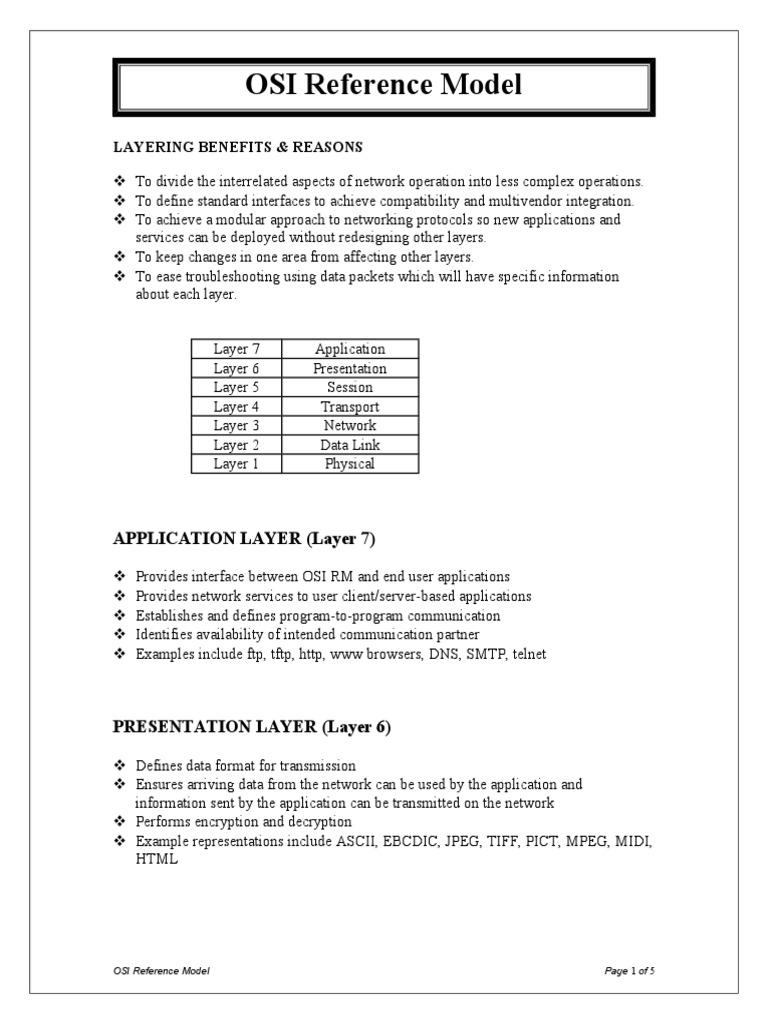 01OSI Reference Model | PDF | Osi Model | Computer Network