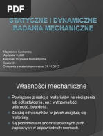 Statyczne I Dynamiczne Badania Mechaniczne