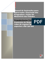 Manual de Instruções para Aprovaçao e Execuçao dos Programas e Açoes do MCIDADES - Repasse superior a 750.000