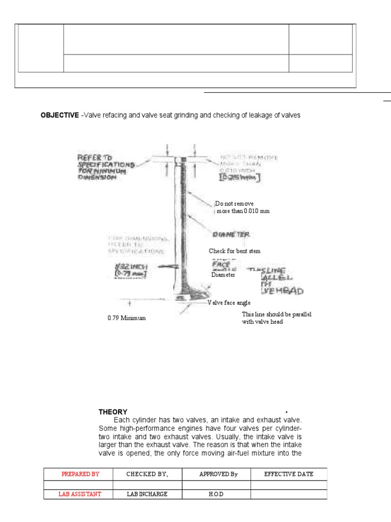 Valve Refacing and Valve Seat Grinding and Checking of Leakage of