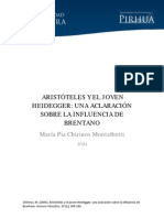 Aristoteles y El Joven Heidegger - Una Aclaracion Sobre La Influencia de Brentano